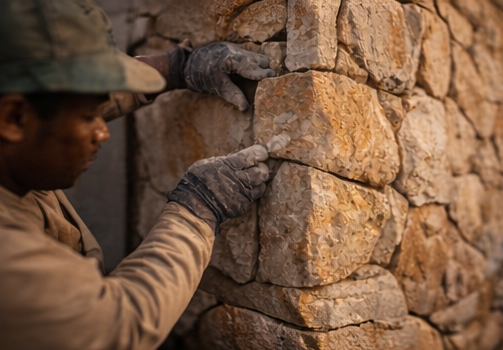 Stone placement detail