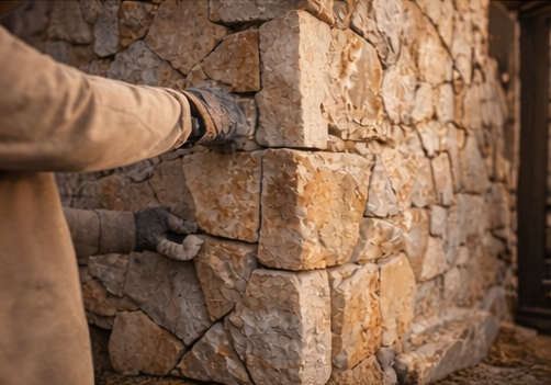 Stone installation detail